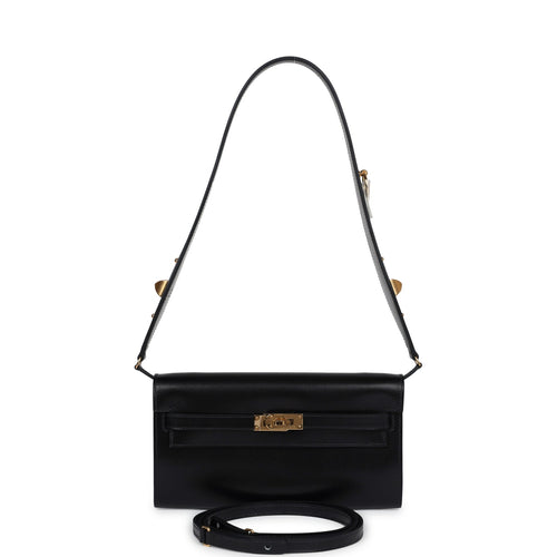 Hermes Kelly Wallet To Go Rock Black Box Gold Hardware