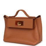 Hermes Mini 24/24 Bag Gold Evercolor and Swift Gold Hardware