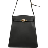 Vintage Hermes Kelly Sport 29 GM Black Ardennes Gold Hardware