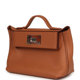 Hermes Mini 24/24 Bag Gold Evercolor and Swift Palladium Hardware - Thumbnail View 5