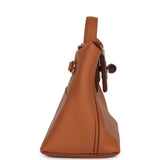 Hermes Mini 24/24 Bag Gold Evercolor and Swift Palladium Hardware - Thumbnail View 3