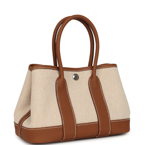 Hermes Garden Party Neo 23 Beige-Ecru Toile H Canvas and Gold Negonda Palladium Hardware