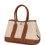 Hermes Garden Party Neo 23 Beige-Ecru Toile H Canvas and Gold Negonda Palladium Hardware - Thumbnail View 5