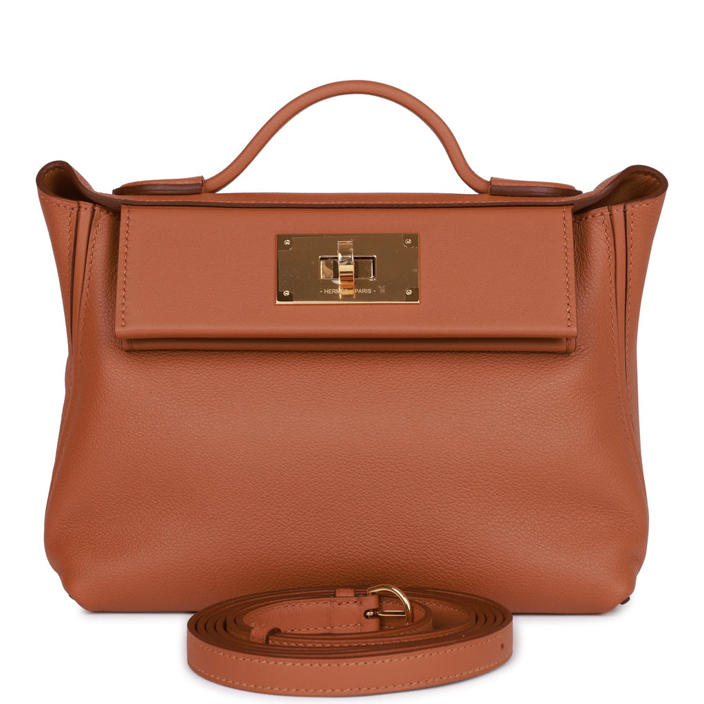 Hermes Mini 24/24 Bag Gold Evercolor and Swift Gold Hardware – Madison  Avenue Couture