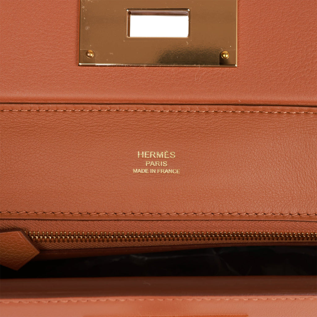 Hermes Mini 24/24 Bag Gold Evercolor and Swift Gold Hardware