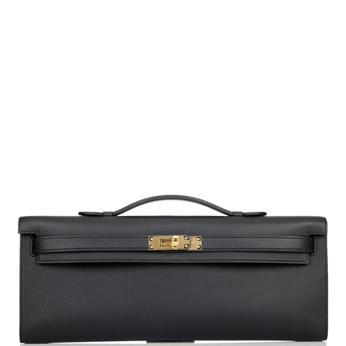 Hermes Kelly Cut Black Swift Gold Hardware - Sourced