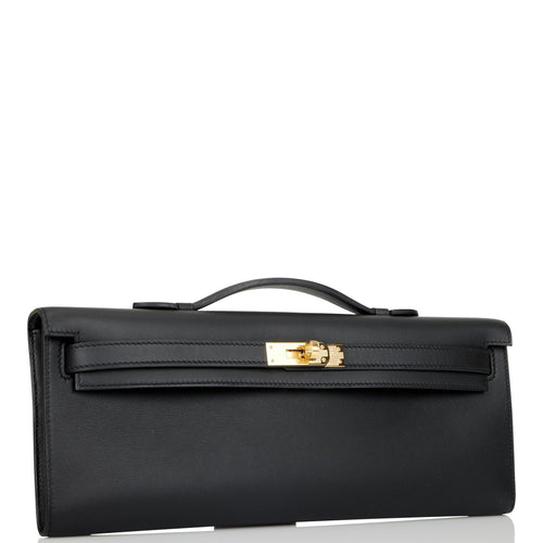 Hermes Kelly Cut Black Swift Gold Hardware - Sourced