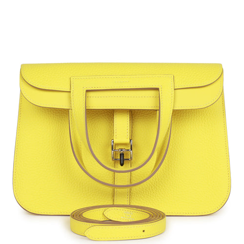 Hermes Halzan 25 Lime Clemence Palladium Hardware