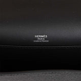 Hermes Geta Bag Black Chevre Palladium Hardware