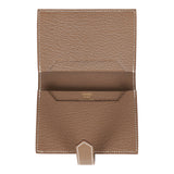 Hermes Bearn Compact Wallet Etoupe Chevre Gold Hardware