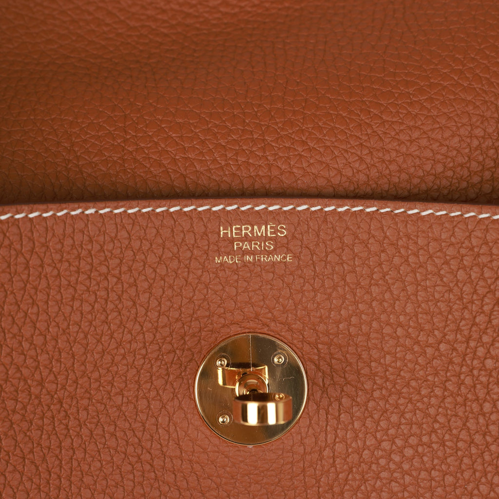 Hermès Hermes Lindy 30cm Gold Color Clemence Leather with Palladium Hardware  Caramel ref.16858 - Joli Closet