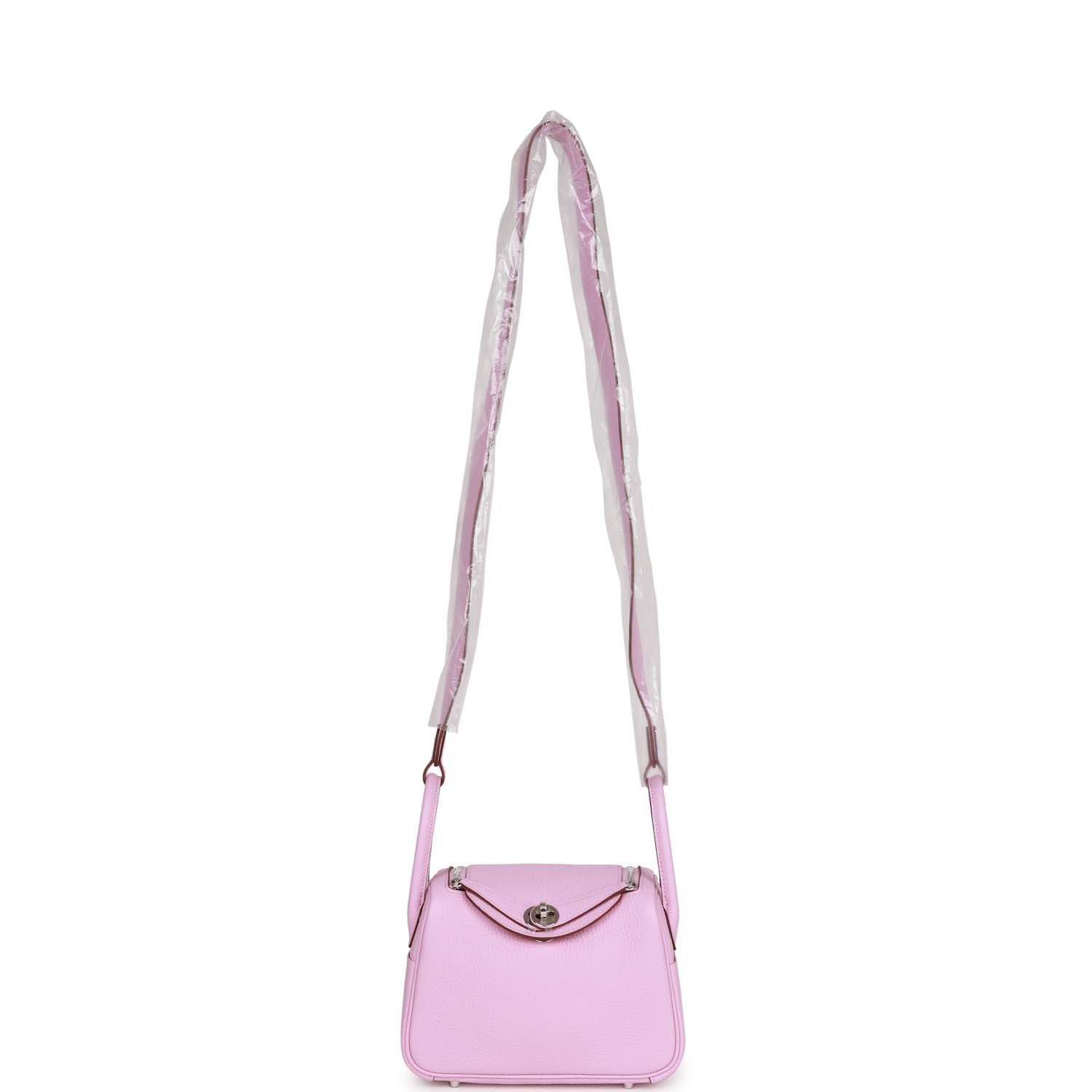 Hermes Mini Lindy Mauve Sylvestre Clemence Palladium Hardware