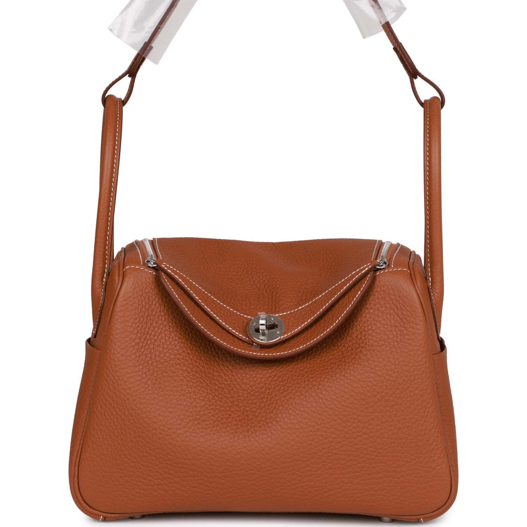 Hermes Lindy bag 26 Gold Clemence leather Silver hardware