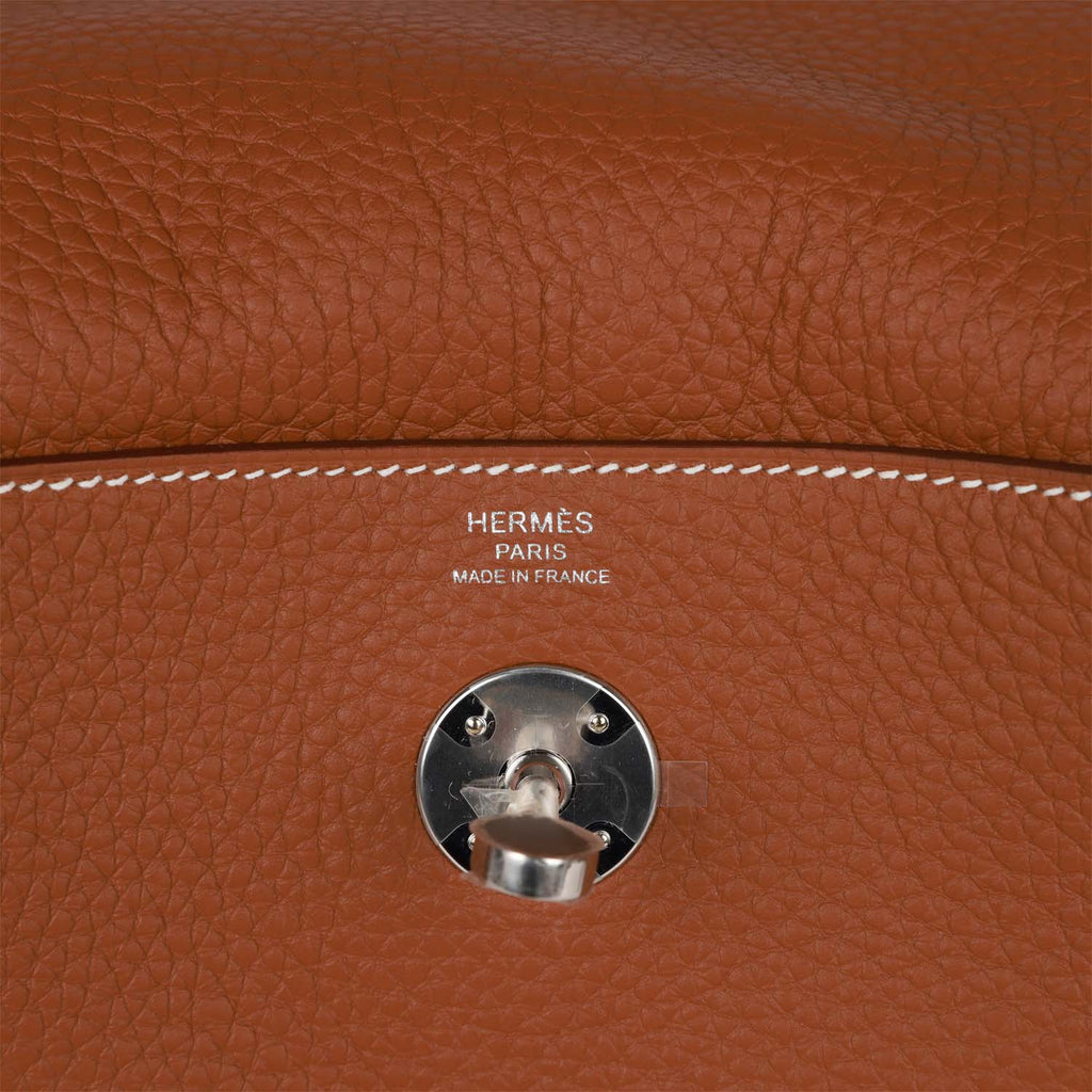 Hermès Lindy 26cm Clemence Etoupe 18 Gold Hardware