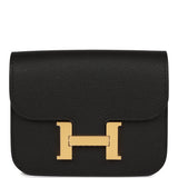 Hermes Constance Slim Wallet Black Epsom Gold Hardware