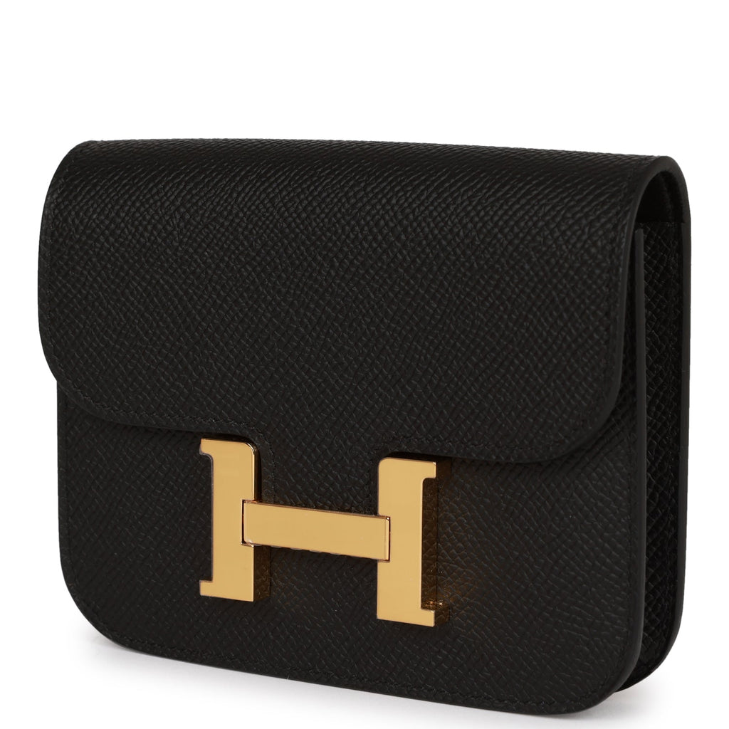 Hermes Epsom Leather Constance Compact Wallet Gold Hardware X