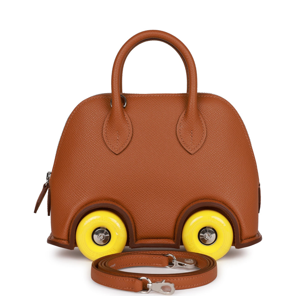 Hermès Bolide Gold Epsom on Wheels Palladium Hardware, 2023 (Like New), Brown/Yellow Womens Handbag