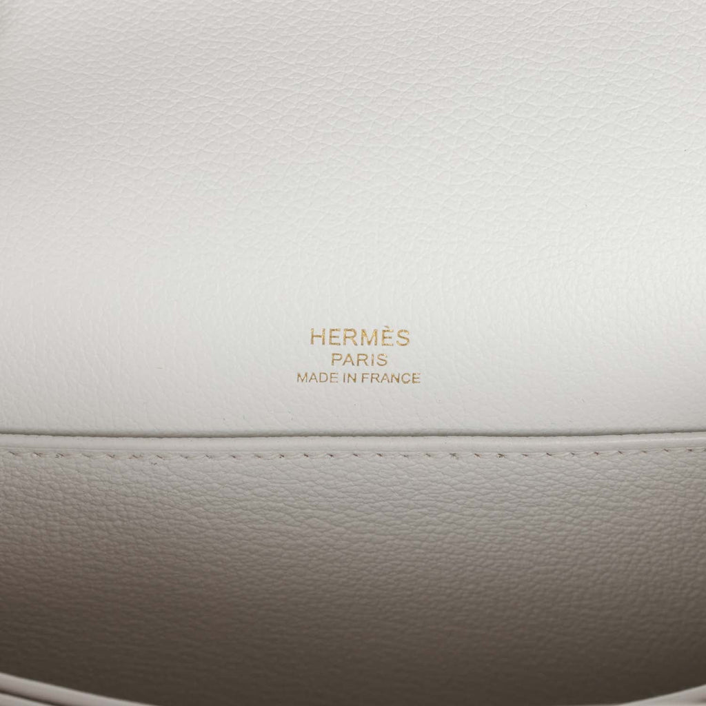 Hermes Mini Sac Roulis New White Evercolor Permabrass Hardware