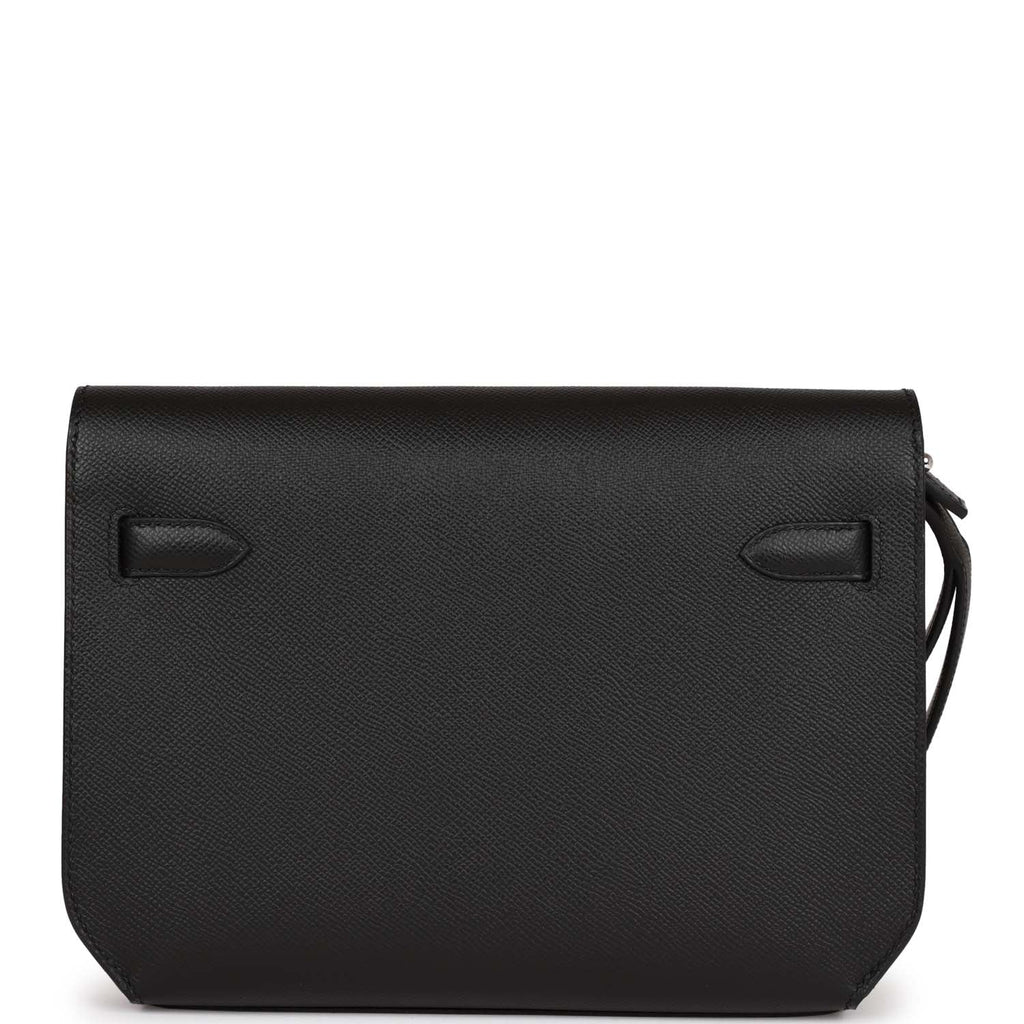 Leather Inspired Kelly Depeches Pouch Bag Black