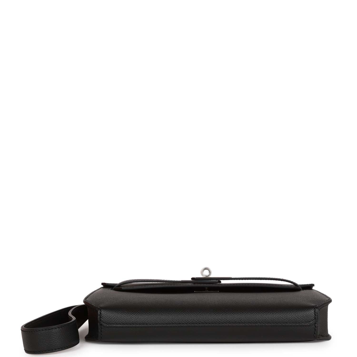 Hermes Black Epsom Kelly Depeches Pouch 25 Palladium Hardware – Madison ...