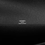 Hermes Kelly Depeches 25 Black Epsom Palladium Hardware