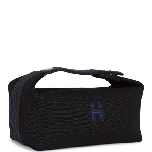 Hermes Bride-A-Brac Small Black H Militaire Canvas Palladium Hardware