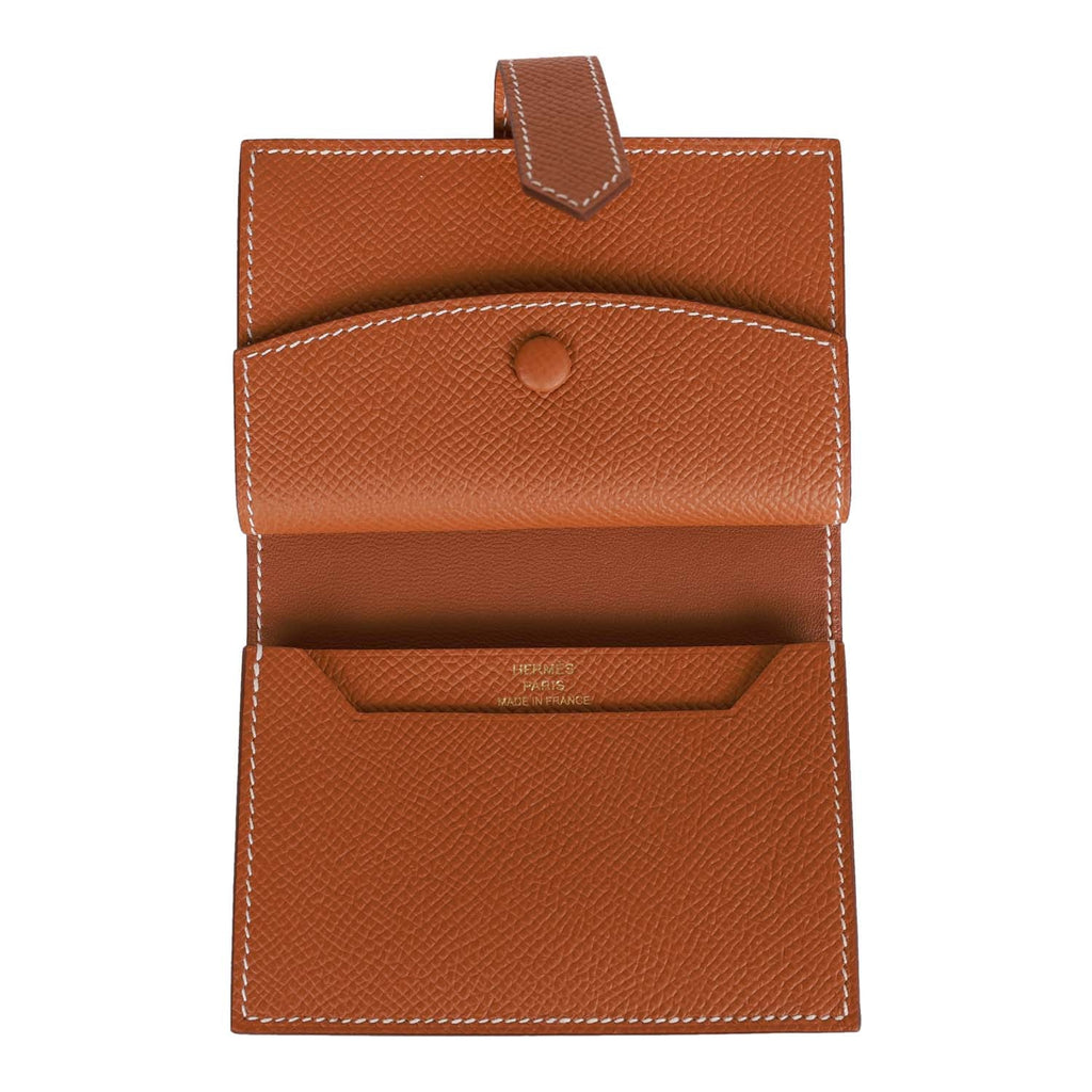 HERMES Epsom Mini Bearn Wallet Etain 1293502