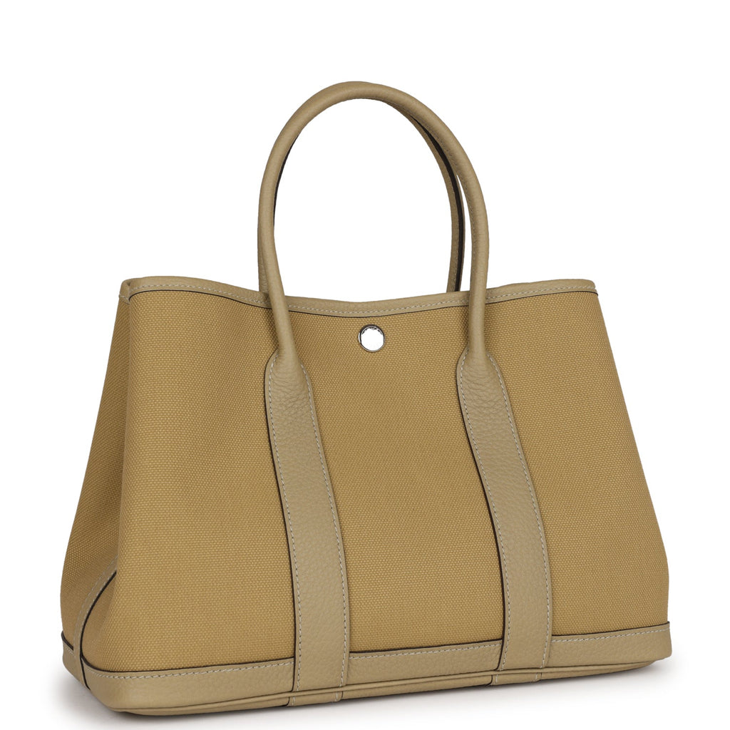 HERMES GARDEN PARTY 30 BAG IN BETON AND NEGONDA LEATHER : FASHION
