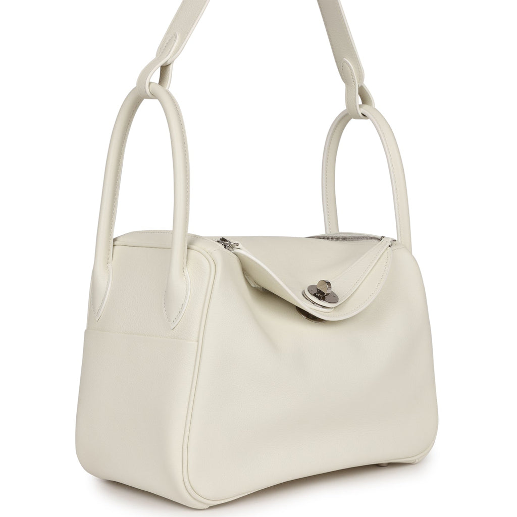 Pre-owned Hermes Lindy 26 White Evercolor Palladium Hardware – Madison  Avenue Couture
