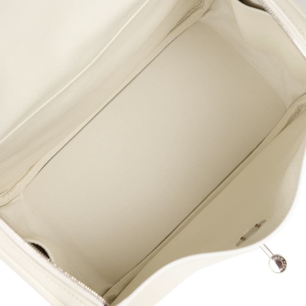 Hermes Lindy 26 Palladium Hardware Blanc White For Sale at 1stDibs