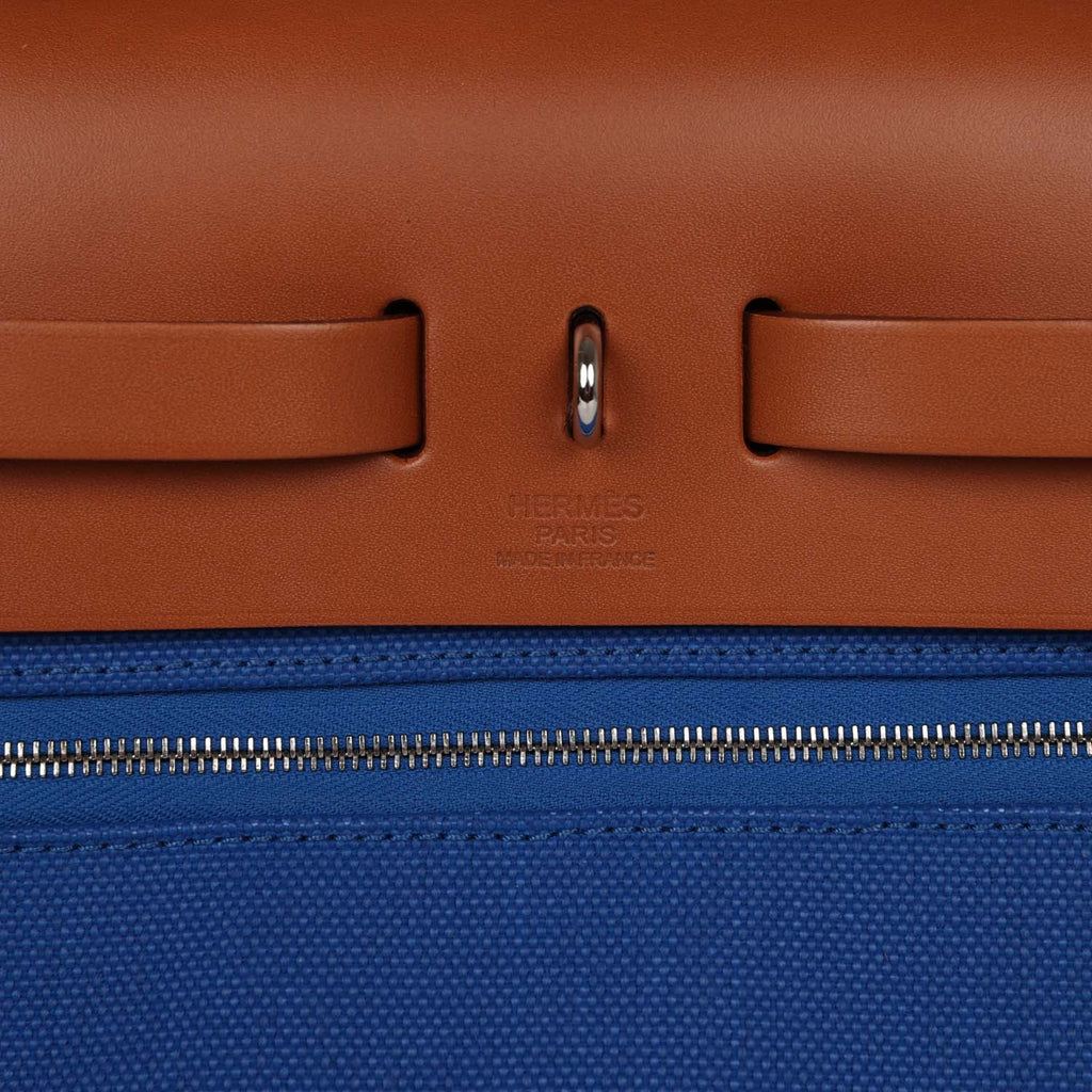Hermès Herbag 31 In Bleu France And Fauve Vache Hunter And
