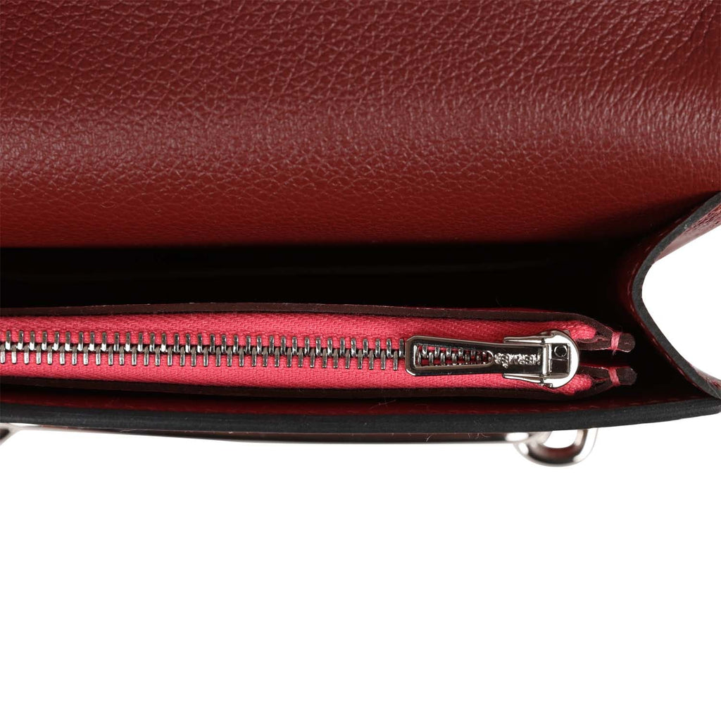 Hermes Roulis Slim Wallet Bi-Color Rouge H/Rose Azalee Evercolor