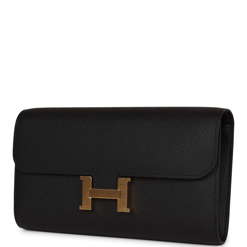 Hermes Constance Long To Go Epsom Leather/Black/Gold Ha