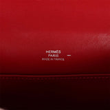 Pre-owned Hermes Kelly Pochette Rouge Vif Lizard Ruthenium Hardware
