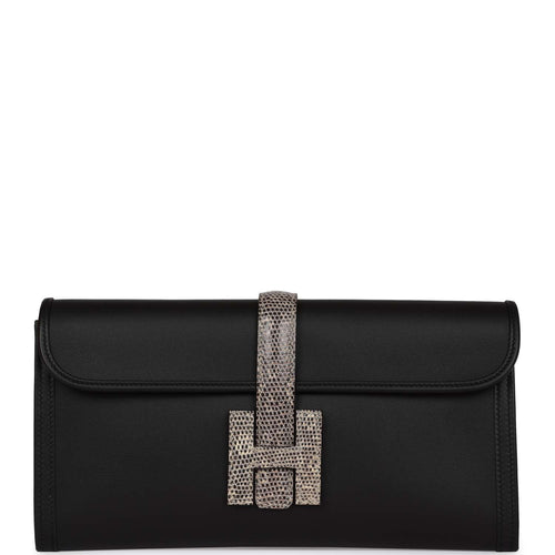 Hermes Jige Elan Touch Black Swift and Ombre Lizard