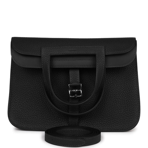 Hermes Halzan 25 Caban Clemence Palladium Hardware