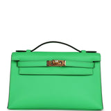 Hermes Kelly Pochette Vert Comics Swift Gold Hardware