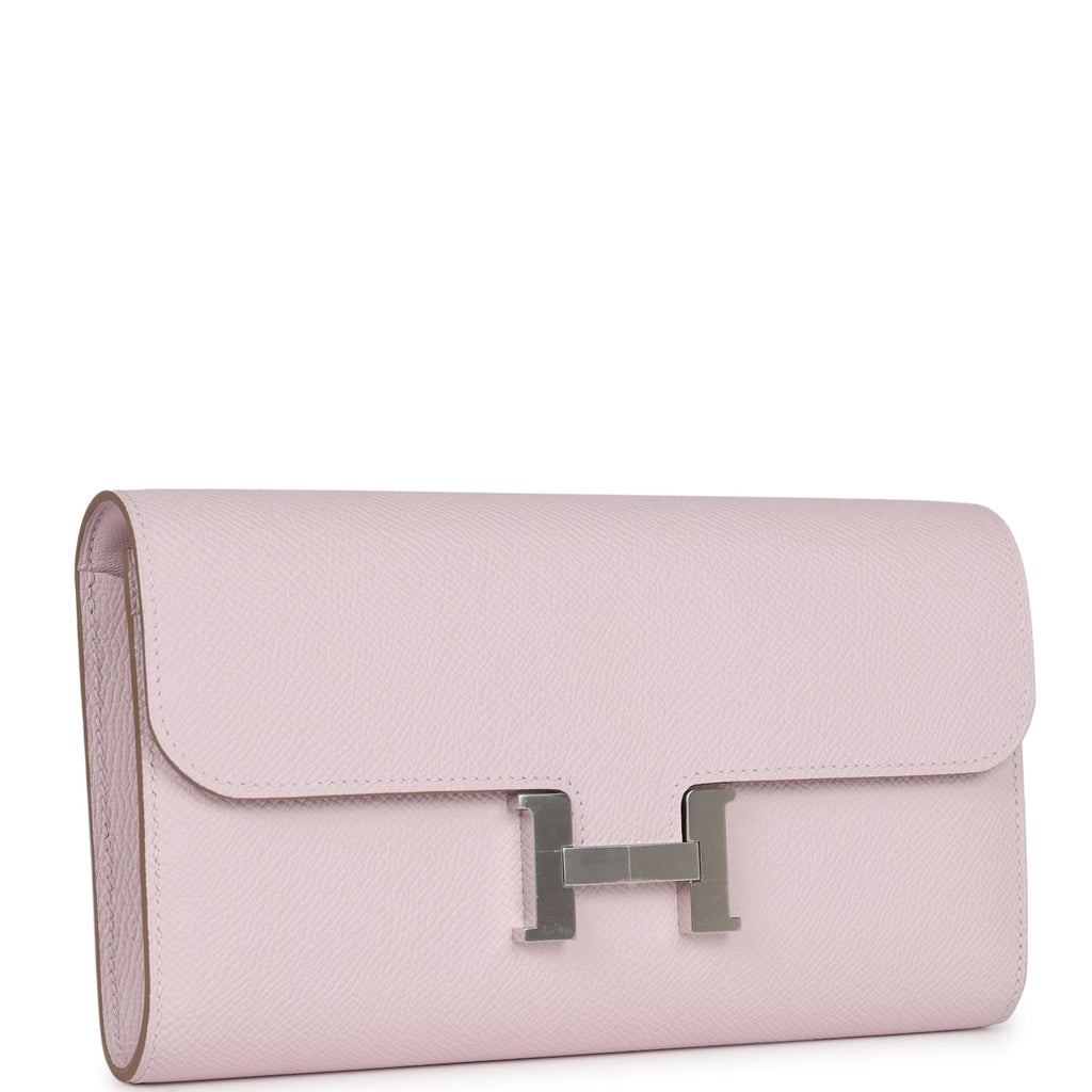 Hermès Constance Long To Go Wallet In Etoupe Epsom With Palladium Hardware  in White