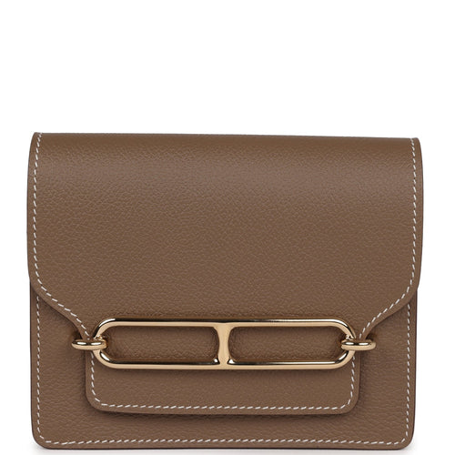 HERMES Evercolor Leather Roulis Slim Waist Bag Gold Buckle Belt Bag Blue