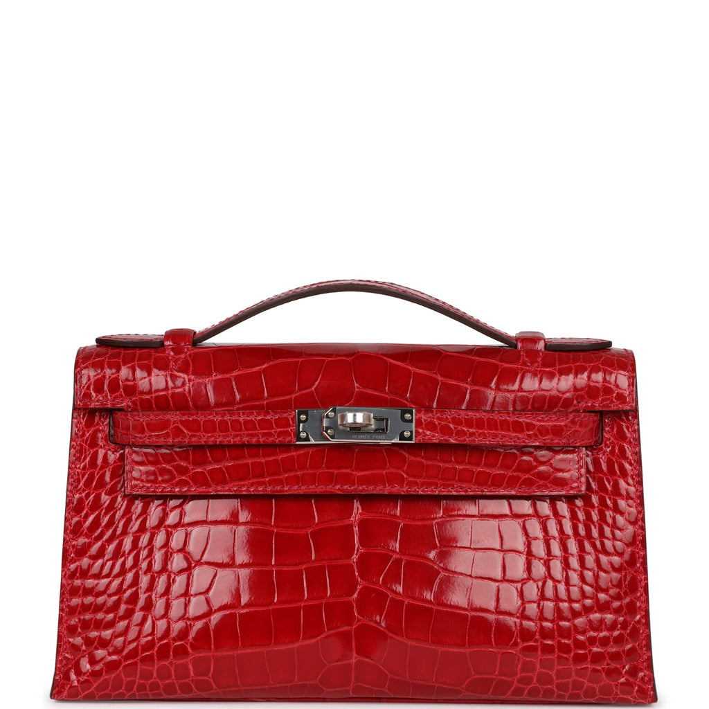 Sold at Auction: Hermes Kelly Pochette Clutch, Ombre Lizard, Palladium  Hardware