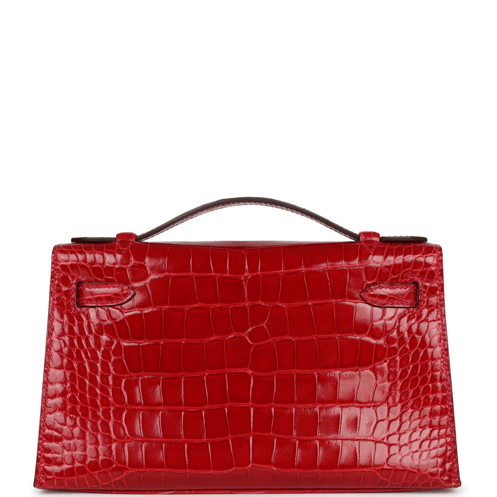HERMÈS Shiny Alligator Kelly Pochette clutch in Rose Mexico with Palladium  hardware-Ginza Xiaoma – Authentic Hermès Boutique