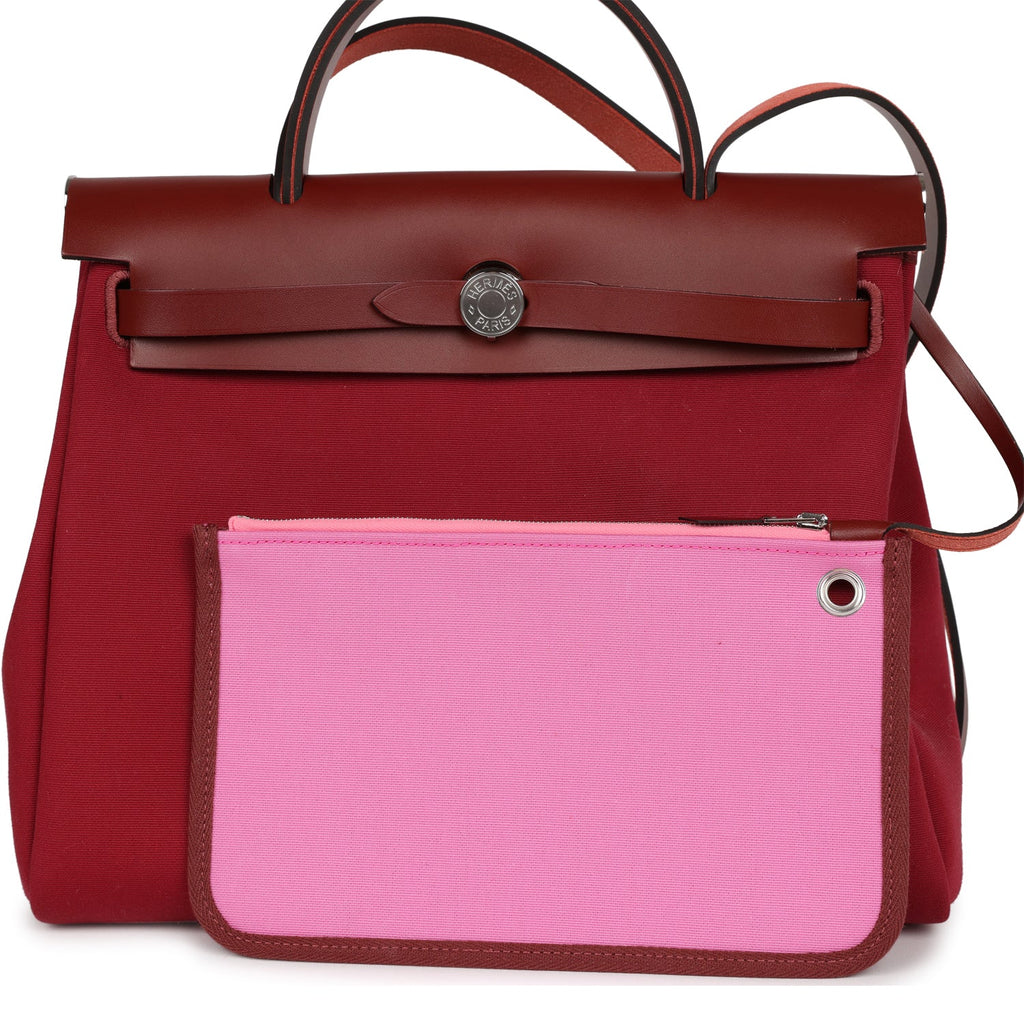 Herbag cloth handbag Hermès Pink in Cloth - 21765623