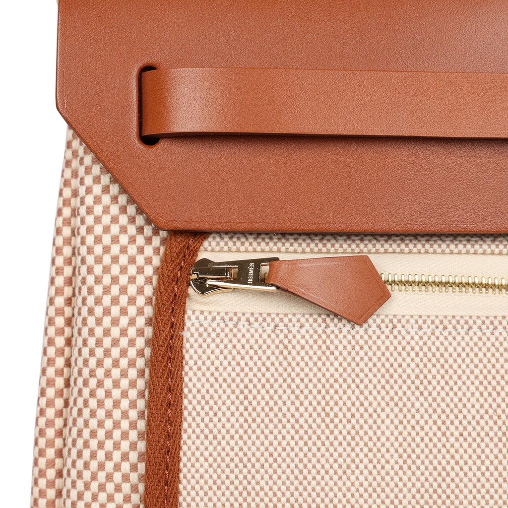Herbag cloth handbag Hermès Beige in Cloth - 34673107