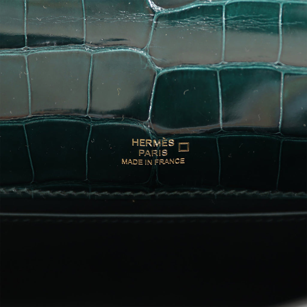 Hermes Mini Kelly Pochette 22cm Bag Shiny Crocodile Skin Palladium  Hardware, Vert Emeraude 6Q - SYMode Vip