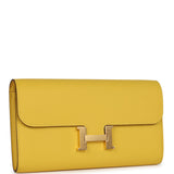 Hermes Constance To Go Wallet Jaune De Naples Epsom Gold Hardware