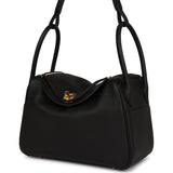 Hermes Lindy 26 Black Clemence Gold Hardware