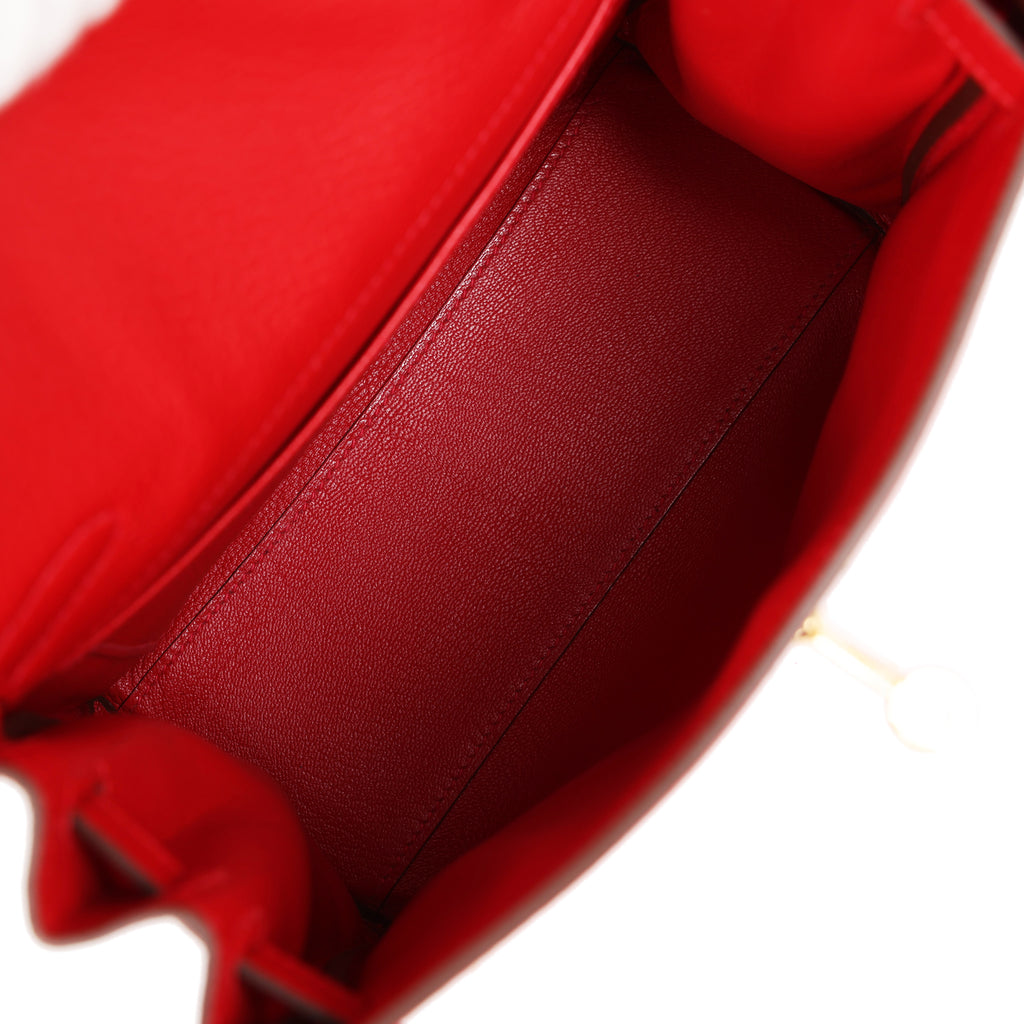 Hermes Kelly Ado II Backpack Rouge Casaque Clemence Gold Hardware