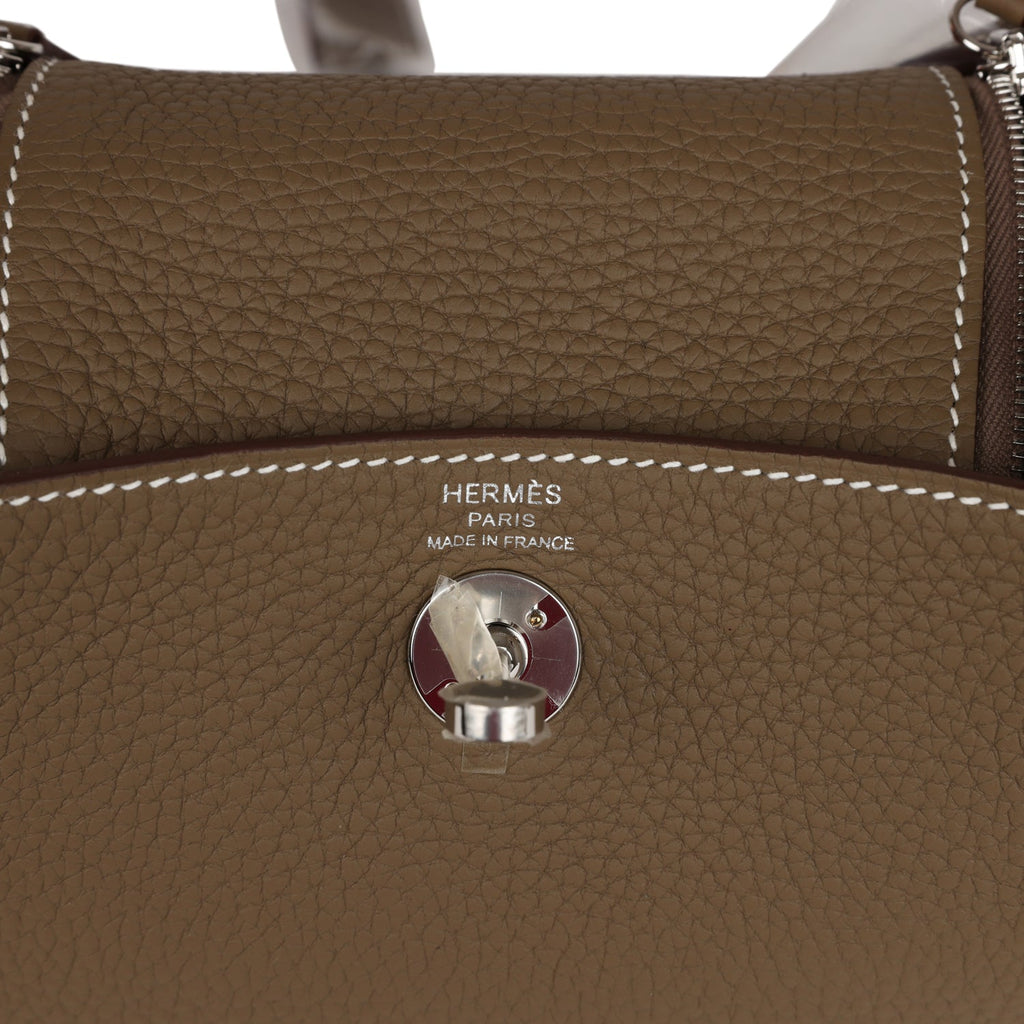 HERMES Mini Lindy Etoupe Clemence PHW *New - Timeless Luxuries