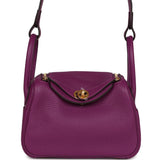 Hermes Mini Lindy Anemone Clemence Gold Hardware