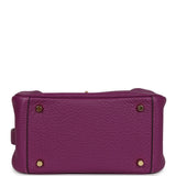 Hermes Mini Lindy Anemone Clemence Gold Hardware